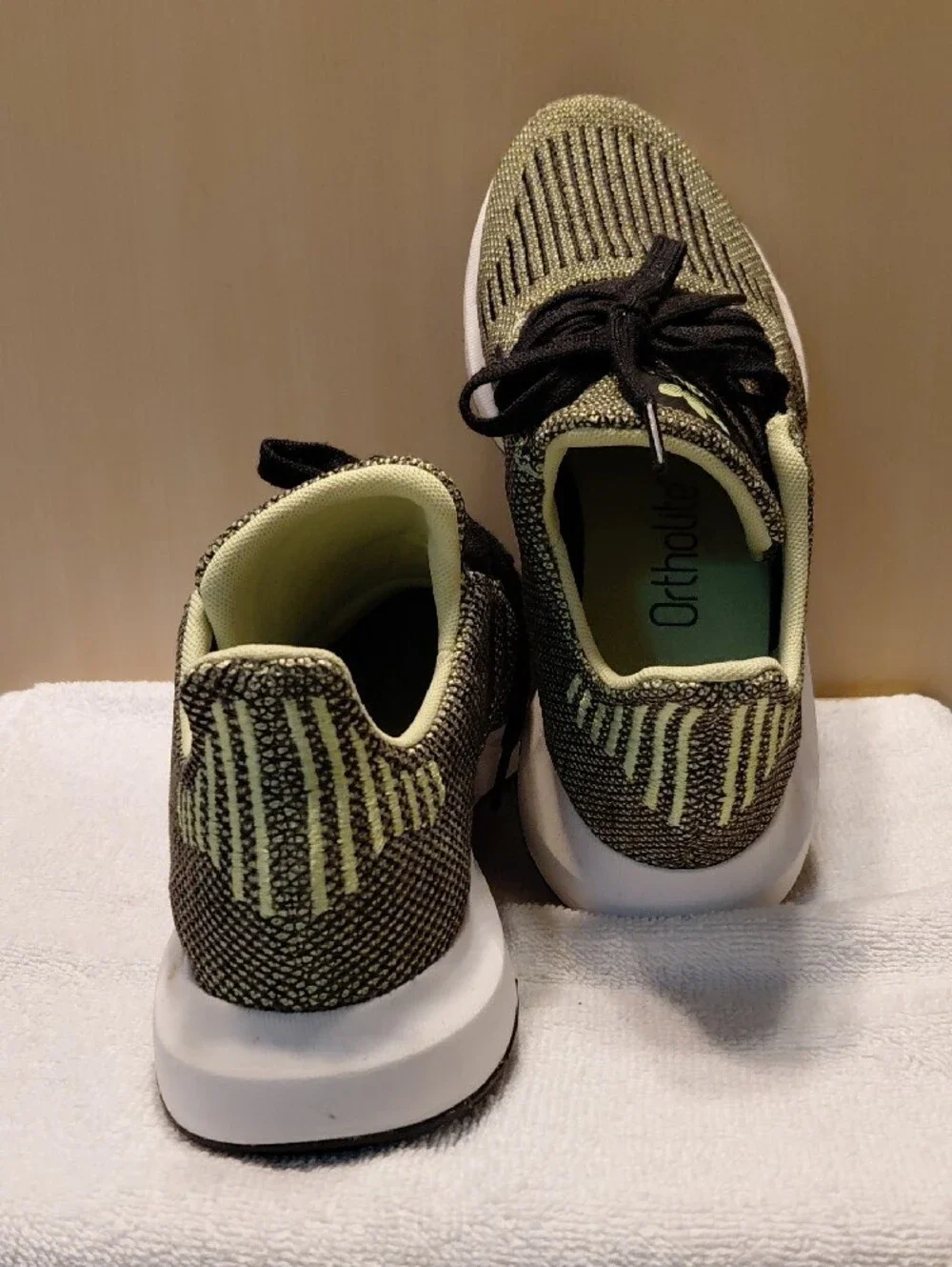 adidas Kids Knit Sneakers in Olive Green and Black